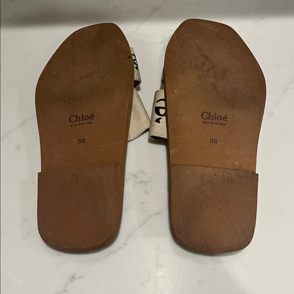 CHLOE: Woody Flat Slides in Black & White - Picture 3 of 6